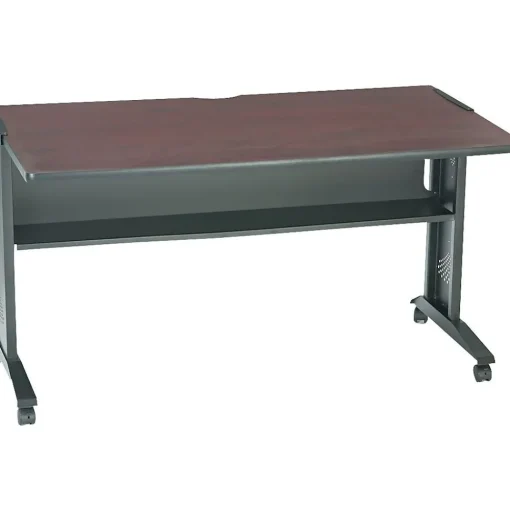 Safco Computer Desks<54" Workstation Desk, Mahogany/Medium Oak (1933)