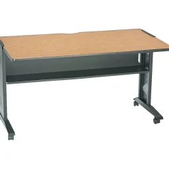 Safco Computer Desks<54" Workstation Desk, Mahogany/Medium Oak (1933)