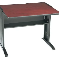 Safco Computer Desks<48" Workstation Desk, Medium Oak/Mahogany (1931)