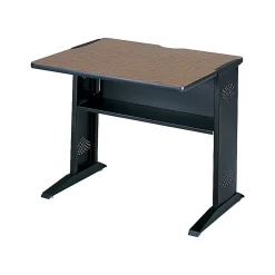 Safco Computer Desks<48" Workstation Desk, Medium Oak/Mahogany (1931)