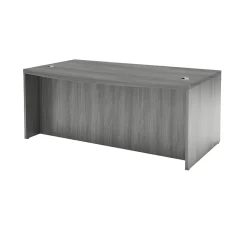 Safco Computer Desks<Aberdeen 72" Bowfront Desk, Gray Steel (ABD7242LGS)