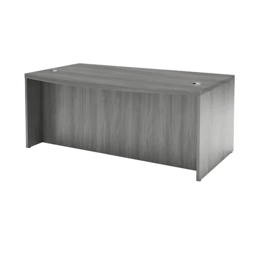 Safco Computer Desks<Aberdeen 72" Bowfront Desk, Gray Steel (ABD7242LGS)