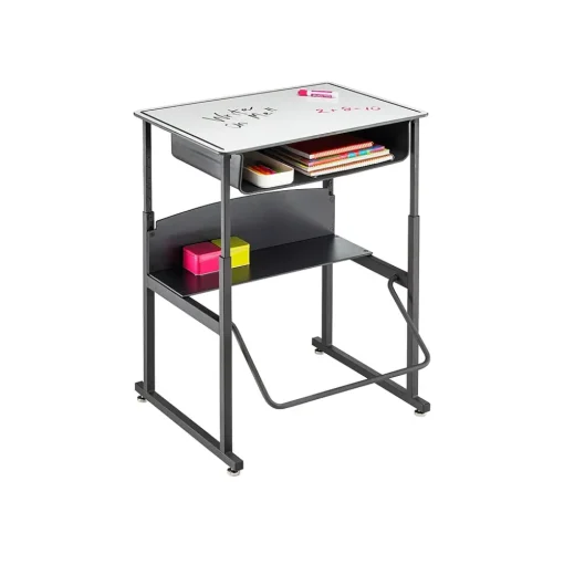 Safco Standing Desks<AlphaBetter 26" - 42" Plastic/Steel Adjustable Desk, White/Black (1204DE)