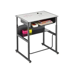 Safco Standing Desks<AlphaBetter 26" - 42" Plastic/Steel Adjustable Desk, White/Black (1204DE)