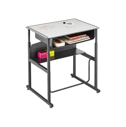 Safco Standing Desks<AlphaBetter 26" - 42" Plastic/Steel Adjustable Desk, White/Black (1204DE)