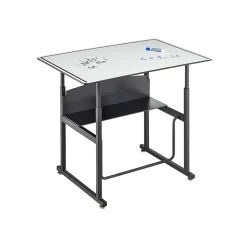 Safco Standing Desks<AlphaBetter 26" - 42" Plastic/Steel Adjustable Desk, White/Black (1208DE)