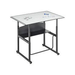 Safco Standing Desks<AlphaBetter 26" - 42" Plastic/Steel Adjustable Desk, White/Black (1208DE)