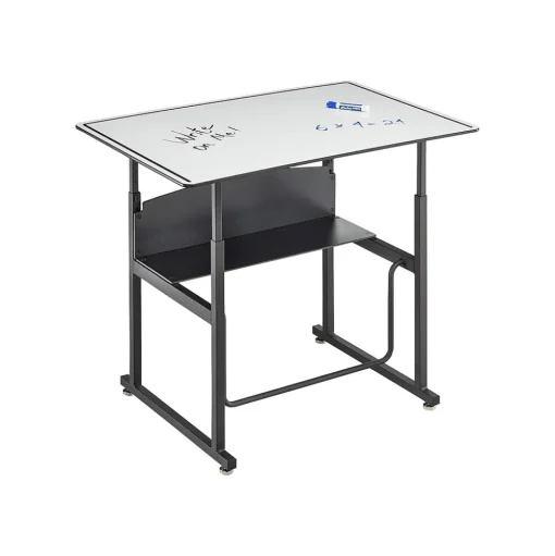 Safco Standing Desks<AlphaBetter 26" - 42" Plastic/Steel Adjustable Desk, White/Black (1208DE)