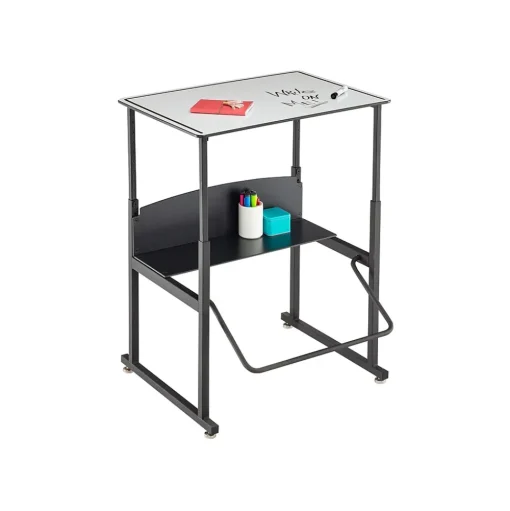 Safco Standing Desks<AlphaBetter 26" - 42" Plastic/Steel Adjustable Desk, White/Black (1203DE)