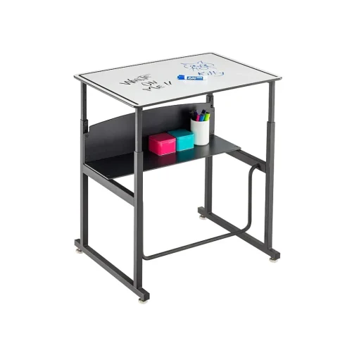 Safco Standing Desks<AlphaBetter 26" - 42" Plastic/Steel Adjustable Desk, White/Black (1203DE)