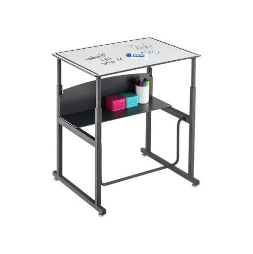 Safco Standing Desks<AlphaBetter 26" - 42" Plastic/Steel Adjustable Desk, White/Black (1203DE)