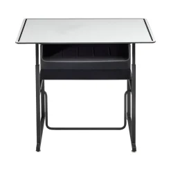 Safco Standing Desks<AlphaBetter 26" - 42" Plastic/Steel Adjustable Desk, White/Black (1209DE)