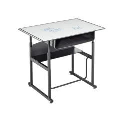 Safco Standing Desks<AlphaBetter 26" - 42" Plastic/Steel Adjustable Desk, White/Black (1209DE)