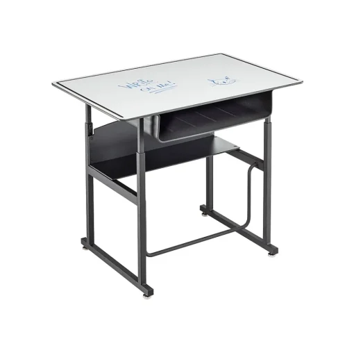 Safco Standing Desks<AlphaBetter 26" - 42" Plastic/Steel Adjustable Desk, White/Black (1209DE)