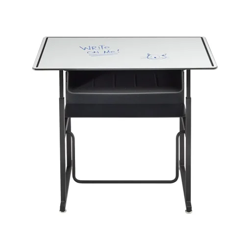 Safco Standing Desks<AlphaBetter 26" - 42" Plastic/Steel Adjustable Desk, White/Black (1209DE)