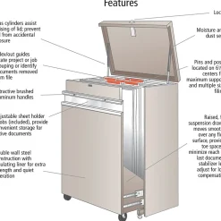 Safco File Cabinets<2-Drawer Mobile File Cabinet, Specialty Size, Lockable, 45"H x 32"W x 21.5"D, Beige (5023AH)