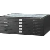 Safco File Cabinets<5-Drawer Steel Flat File Cabinet, 30" x 42" Documents, Black (4996BLR)