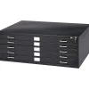 Safco File Cabinets<5-Drawer Steel Flat File Cabinet, 24" x 36" Documents, Black (4994BLR)