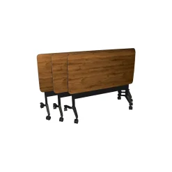 Safco Office Desks<FLIP-N-GO 24 x 72 NEPAL TEAK/BLK