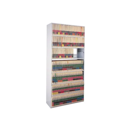 Safco Shelving<Four-Post Starter Storage Shelving, Letter, 7-Shelf, 36"W, Pebble Gray (EFL3612767SDV)