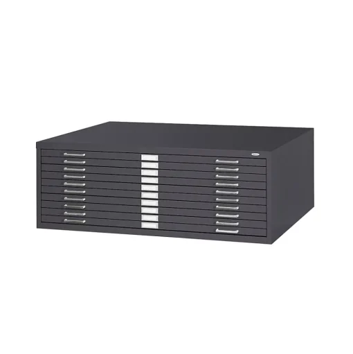 Safco File Cabinets<® Graphic Arts 10-Drawer Steel Flat File For 30" x 42" Documents, Black