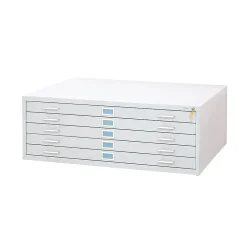 Safco File Cabinets<® Graphic Arts 5-Drawer Steel Flat File For 30" x 42" Documents, White