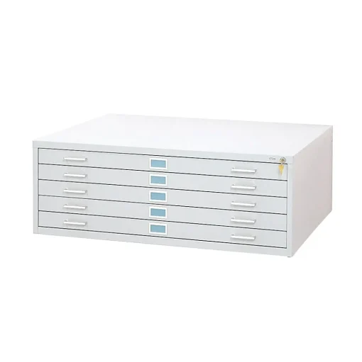 Safco File Cabinets<® Graphic Arts 5-Drawer Steel Flat File For 30" x 42" Documents, White