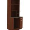 Safco Storage Cabinets<48"H Modular Break Room Appliance Hutch, Mahogany/Slate (1706MH)
