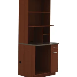 Safco Storage Cabinets<48"H Modular Break Room Appliance Hutch, Mahogany/Slate (1706MH)