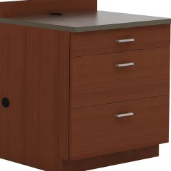 Safco Storage Cabinets<36"H Modular Break Room Three Drawer Base Cabinet, Mahogany/Slate (1703MH)