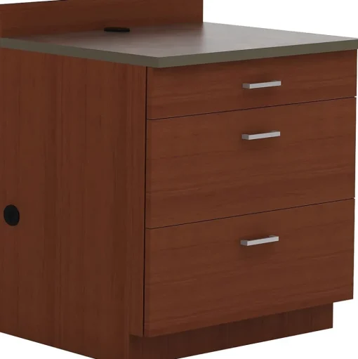Safco Storage Cabinets<36"H Modular Break Room Three Drawer Base Cabinet, Mahogany/Slate (1703MH)