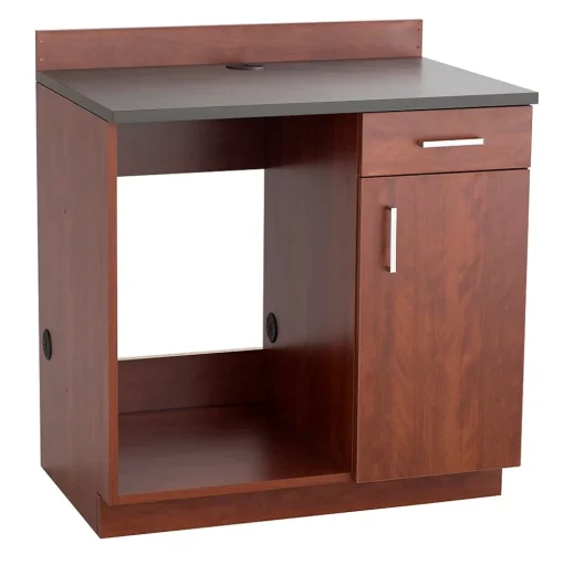 Safco Storage Cabinets<36"H Modular Break Room Appliance Base Cabinet, Mahogany/Slate (1705MH)
