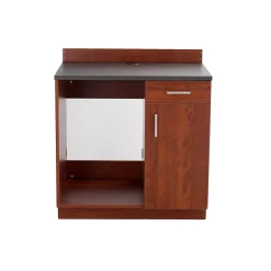 Safco Storage Cabinets<36"H Modular Break Room Appliance Base Cabinet, Mahogany/Slate (1705MH)