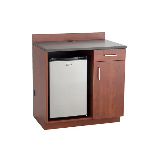 Safco Storage Cabinets<36"H Modular Break Room Appliance Base Cabinet, Mahogany/Slate (1705MH)