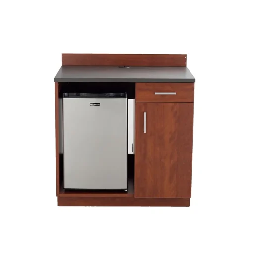 Safco Storage Cabinets<36"H Modular Break Room Appliance Base Cabinet, Mahogany/Slate (1705MH)