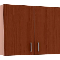 Safco Storage Cabinets<30"H Modular Break Room Breakroom Wall Cabinet, Mahogany/Slate (1700MH)