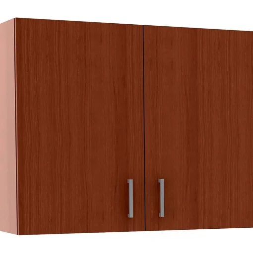Safco Storage Cabinets<30"H Modular Break Room Breakroom Wall Cabinet, Mahogany/Slate (1700MH)