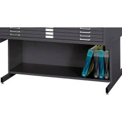 Safco File Cabinets<High Base Flat File Cabinet, Black (4977BL)