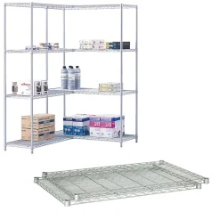 Safco Shelving<Industrial Extra 2-Shelf Metal Shelf, 48.03", Metallic Gray (5293GR)