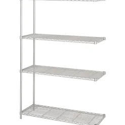 Safco Shelving<Industrial 4-Shelf Metal Unit, 48.03", Metallic Gray (5292GR)