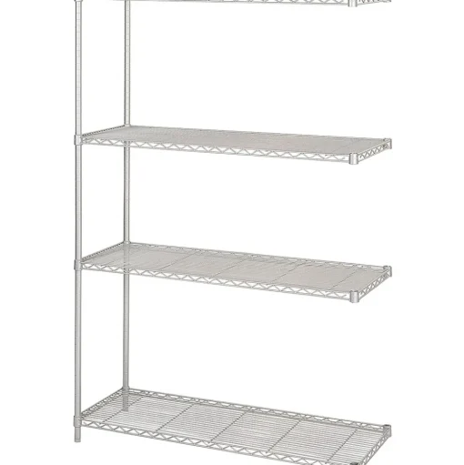 Safco Shelving<Industrial 4-Shelf Metal Unit, 48.03", Metallic Gray (5292GR)