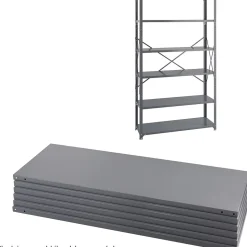 Safco Shelving<Industrial 5-Shelf Powder-Coated Steel Mounted, 48", Gray (6253)