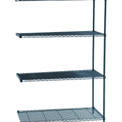 Safco Shelving<Industrial 4-Shelf Wire Unit, 48", Black (5295BL)