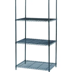 Safco Shelving<Industrial 4-Shelf Wire Stand Alone, 36", Black (5288BL)