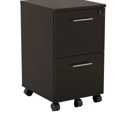 Safco File Cabinets<Medina 2-Drawer Mobile Vertical File Cabinet, Letter Size, Lockable, 26.75"H x 15.5"W x 18"D, Mocha (MNFFLDC)