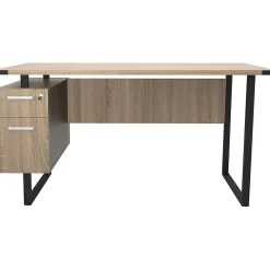 Safco Office Desks<Mirella SOHO 62"W Desk with Built-In Pedestal, Sand Dune (5513SDD)