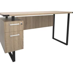 Safco Office Desks<Mirella SOHO 62"W Desk with Built-In Pedestal, Sand Dune (5513SDD)