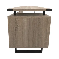 Safco Office Desks<Mirella SOHO 62"W Desk with Built-In Pedestal, Sand Dune (5513SDD)