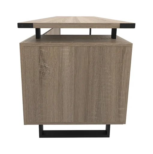 Safco Office Desks<Mirella SOHO 62"W Desk with Built-In Pedestal, Sand Dune (5513SDD)