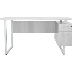 Safco Office Desks<Mirella SOHO 62"W Desk with Built-In Pedestal, White Ash (5513WAH)